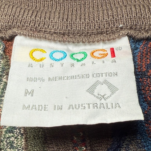 Vintage 90s COOGI Multicolor V-Neck Men's Sweater Medium - Picture 4 of 10